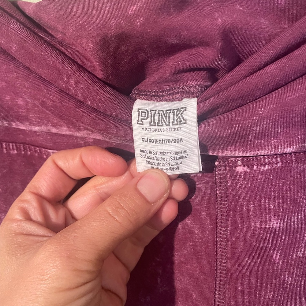 🎅🏻PINK Victoria's Secret Maroon acid wash Leggings Sz XL - Picture 4 of 7